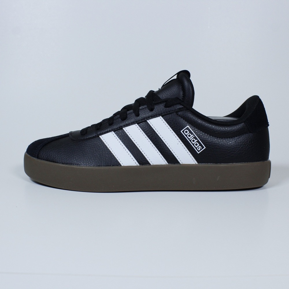 Adidas VL Court 3.0 Sneakers – Black with Gum Sole – Size 9.5 US / 9 UK (New)